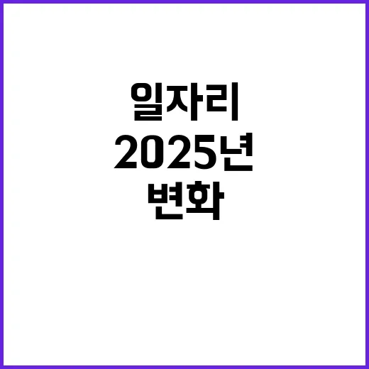 2025년 변화 노인 일자리와 육아부담 완화!