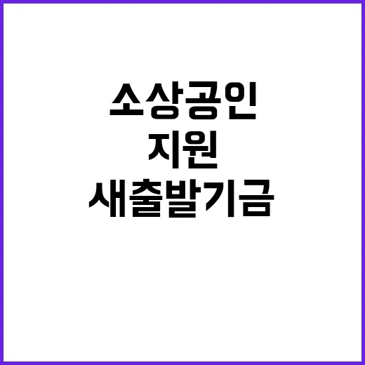 소상공인 새출발기금 5000억 원 지원 확대 소식!