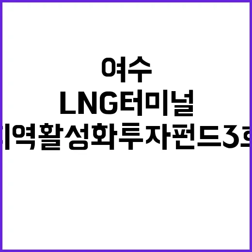 여수 LNG 터미널 지역활성화 투자펀드 3호 선정!