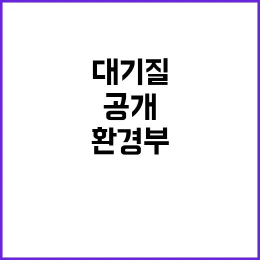 환경부 대기질 개선 정책 진행 상황 공개!