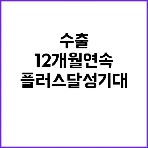 수출 호실적 12개월 연속 플러스 달성 기대!