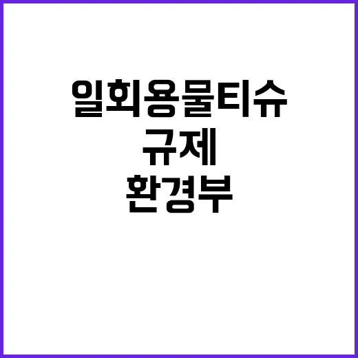 일회용 물티슈 규제 환경부의 진실은?