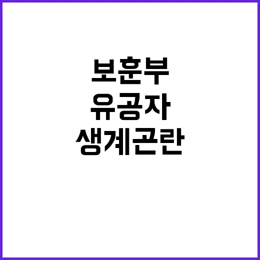 생계곤란 유공자 보훈부의 밝힌 채무조정 비밀!