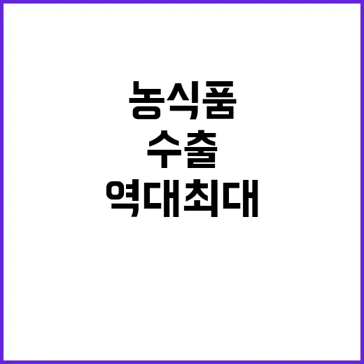 농식품 수출 역대 최대 실적 73억 750만 달러!