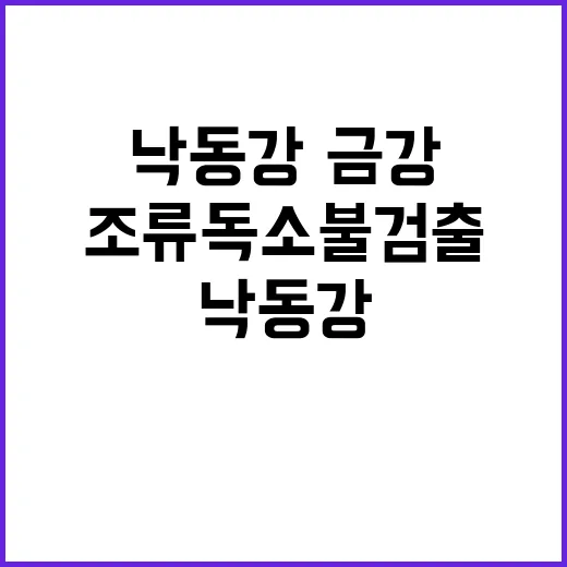 조류독소 불검출 낙동강·금강 안전성 확인!