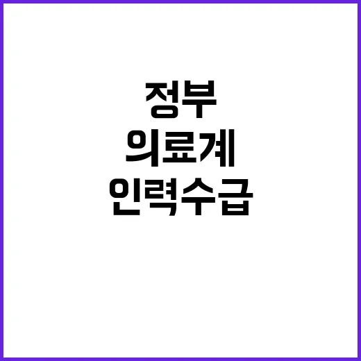 의료계 정부의 인력…