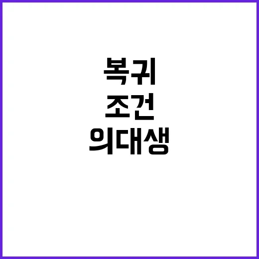 ‘제한적 휴학’ 의대생 내년도 복귀 조건 공개!