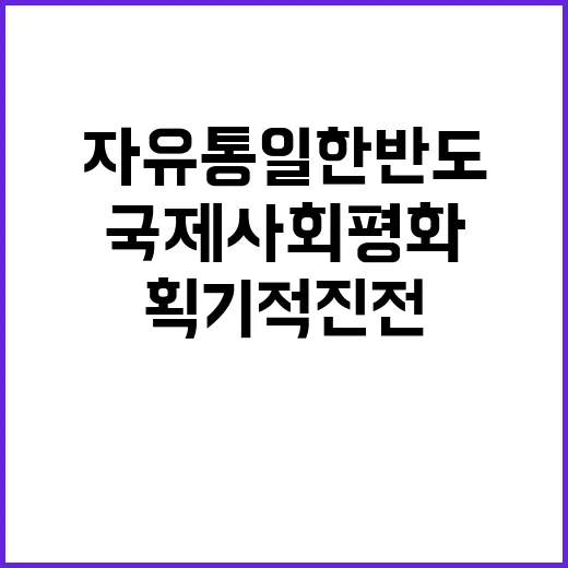 자유통일 한반도 국제사회 평화의 획기적 진전!