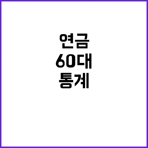 연금통계 발표 60대 후반의 놀라운 변화!