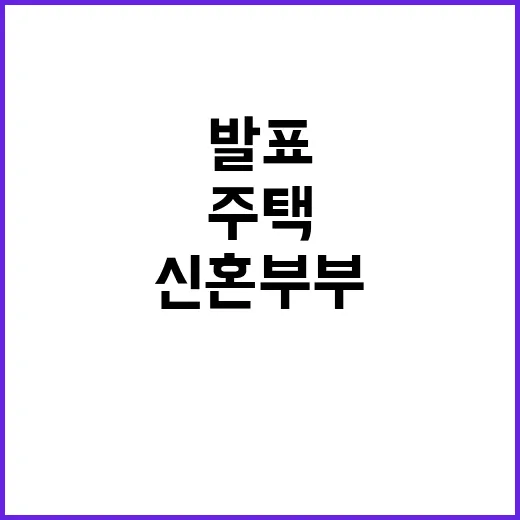 공공주택 신혼부부 위한 특별 공급 발표!