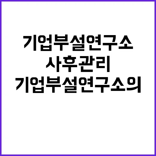 “사후관리 강화 기업부설연구소의 인정제도 위반 사실”