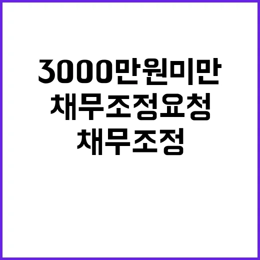 채무조정 요청 내일부터 3000만 원 미만 대상!