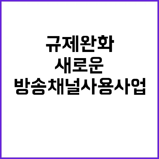 방송채널사용사업 진입규제 완화의 새로운 기회!