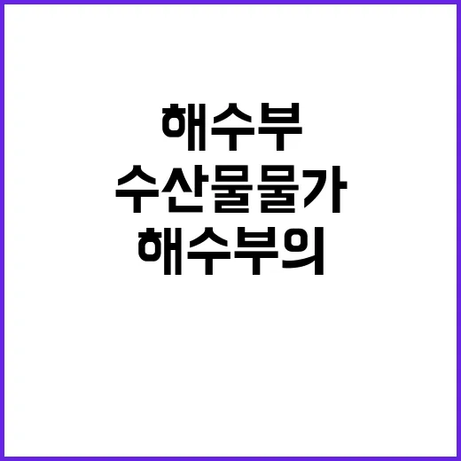 수산물 물가 해수부의 안정적 관리 비밀 공개!