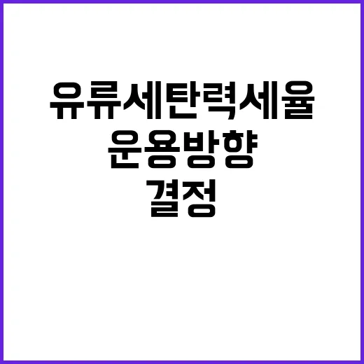 유류세 탄력세율 결…