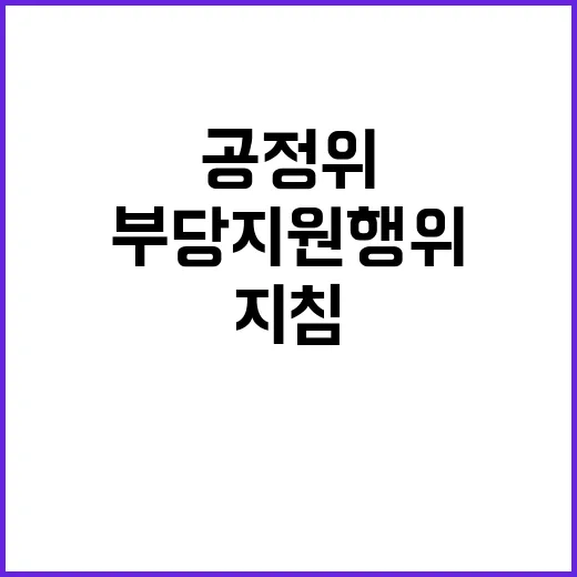 공정위 부당 지원행위 지침 확정된 바 없다!