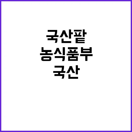 국산 팥 생산 지원 농식품부의 새로운 정책 공개!