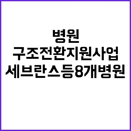 구조전환 지원사업 세브란스 등 8개 병원 선정!