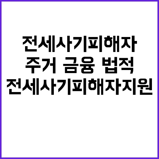 전세사기피해자 지원…주거·금융·법적 도움 절실!