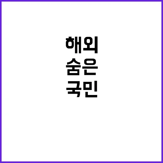 해외활동 국민과 기…