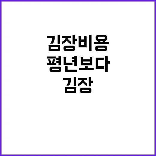 김장비용 평년보다 …