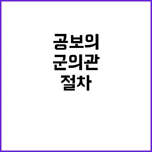 취약지역 공보의 군의관 가배정 절차 발표!