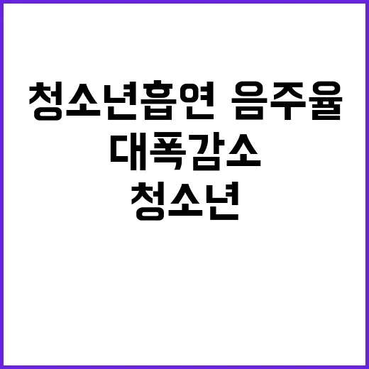 청소년 흡연·음주율 대폭 감소의 놀라운 원인!