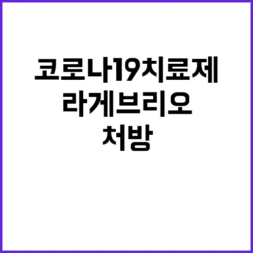 ‘라게브리오’ 코로나19 치료제 처방 연령 조정 소식!