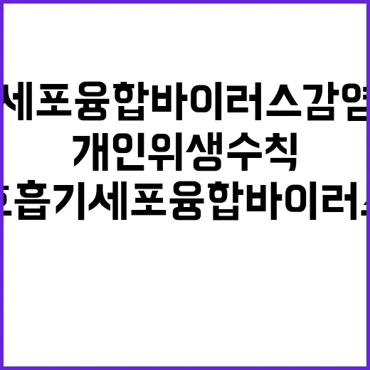 호흡기세포융합바이러스 감염 개인위생수칙 꼭 지켜야!