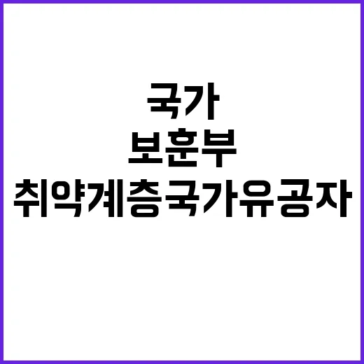 보훈부 취약계층 국가유공자 난방과 건강 지원!