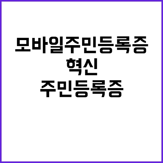 모바일 주민등록증 당신의 인생을 바꿀 혁신!