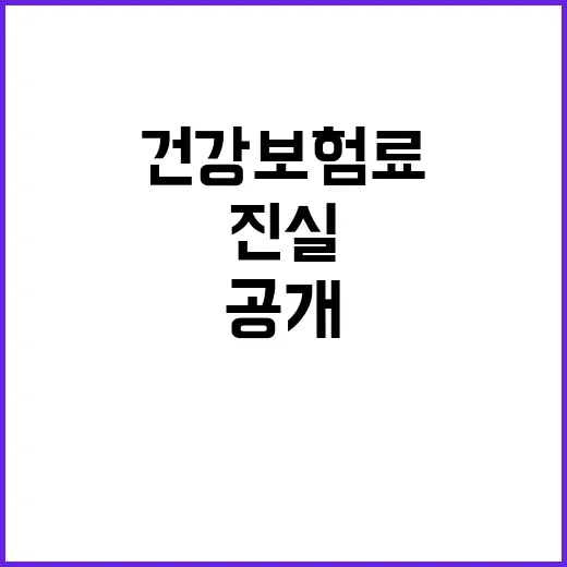 건강보험료 복지부의 사실과 진실 공개!