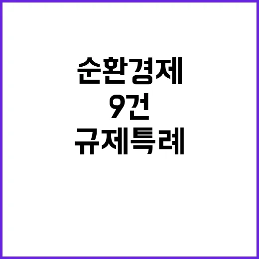 순환경제 혁신 규제특례로 9건 지원한다!