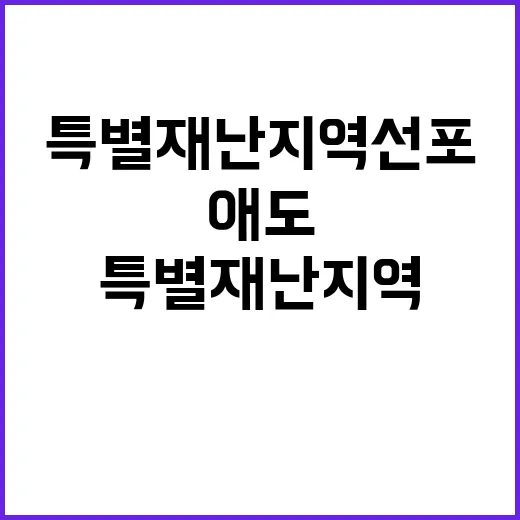 “특별재난지역 선포 애도 깊은 사상자들”