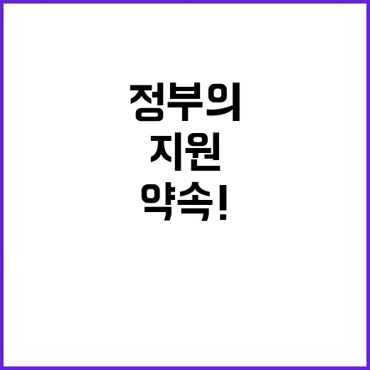 지원 정부의 확실한 약속! 이제 기대하세요!