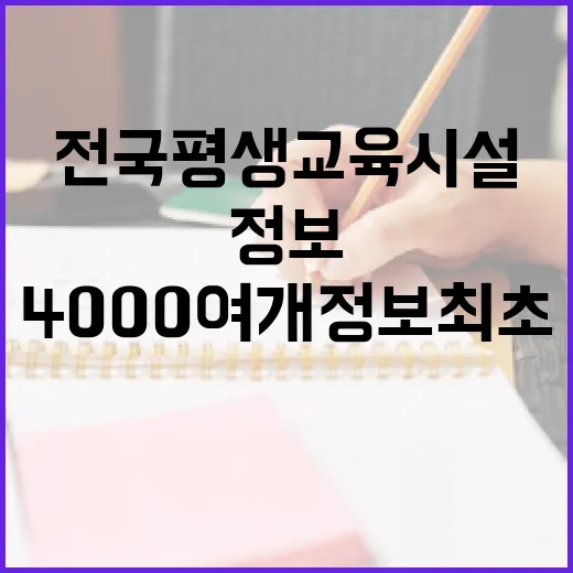 전국 평생교육시설 4000여 개 정보 최초 공개!