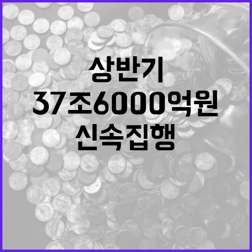 상반기 신속 집행 37조6000억원의 경기 회복!