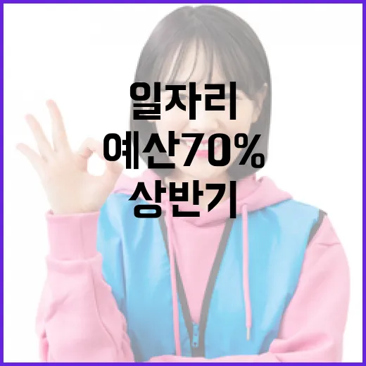 일자리 110만개 상반기 예산 70% 집행!