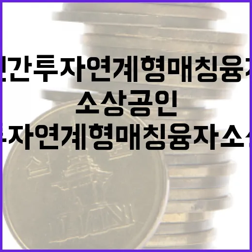 민간투자 연계형 매칭융자 소상공인에 희망 선사!