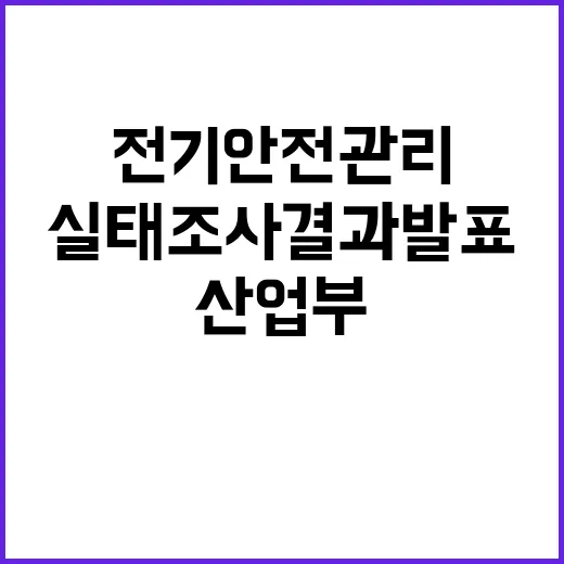 전기안전관리 산업부 700곳 실태조사 결과 발표!