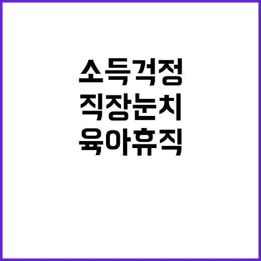 육아휴직 소득 걱정 직장 눈치 전격 제거!