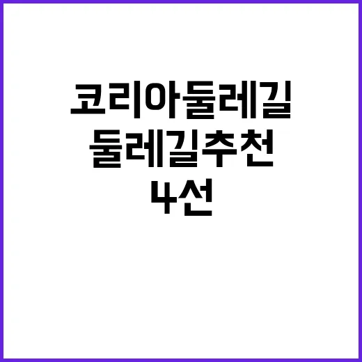 코리아둘레길 추천 숨겨진 비경 4선 공개!