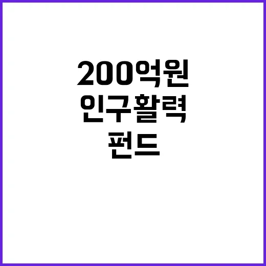 인구 활력 200억…