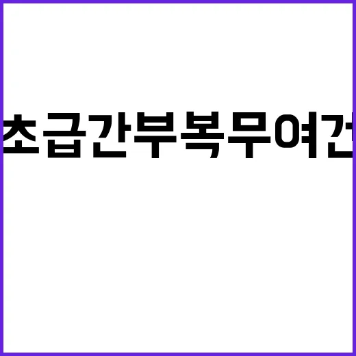 군 초급간부 복무여건 기재부의 적극 추진 공개!