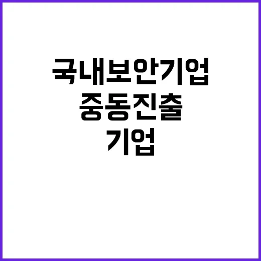 국내 보안기업 중동…