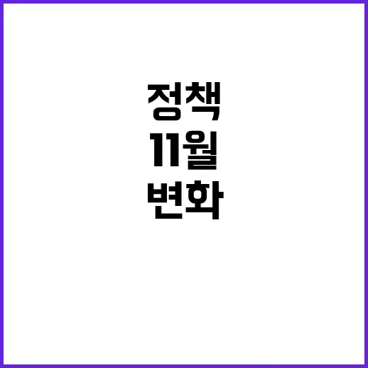 11월 변화 정책으…