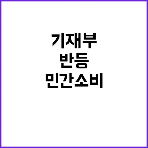 민간소비 반등 기재부의 놀라운 발표!