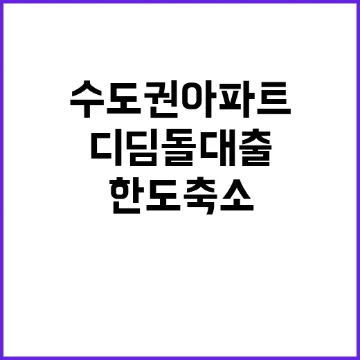 디딤돌대출 한도 축소 수도권 아파트 대란 예고!