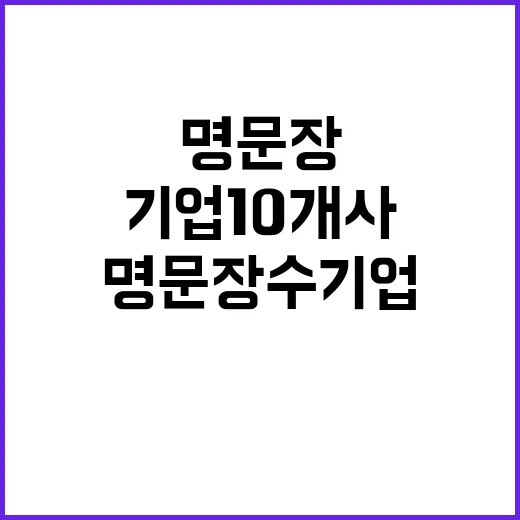 명문장수 기업 10…