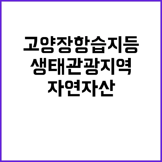 생태관광지역 고양 장항습지 등 최고의 자연 자산!